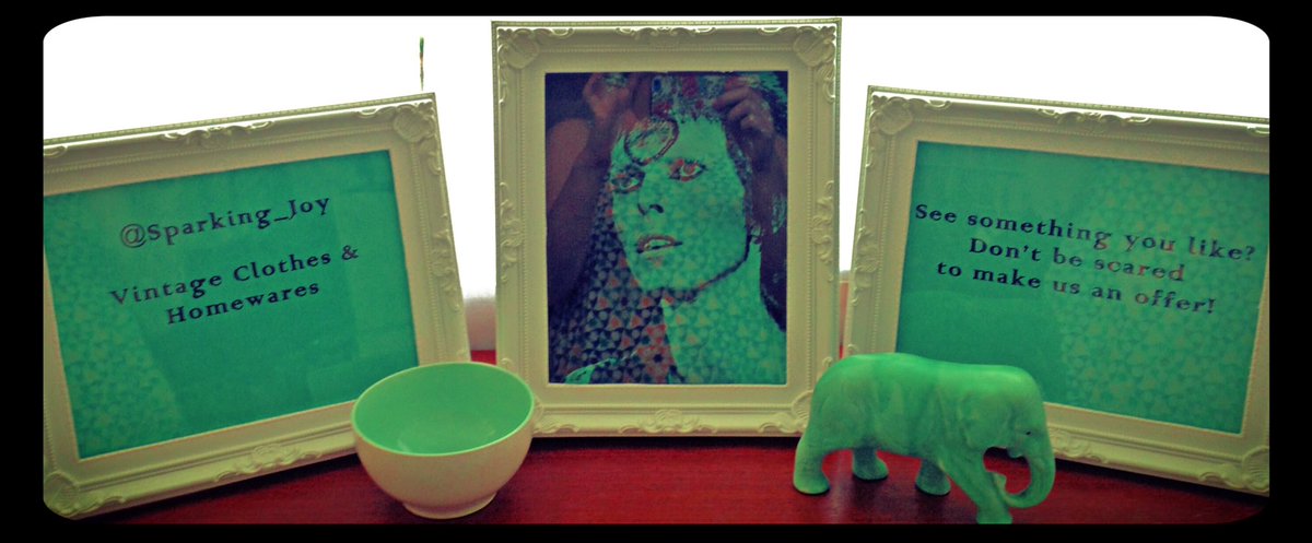 sparking_joy's tweet photo. #green #shrine to #Bowie #gettingready for #BowiesBeckenhamOddity #DavidBowie #sparkingjoy #vintage #retro #festival https://t.co/lKpElETKfI