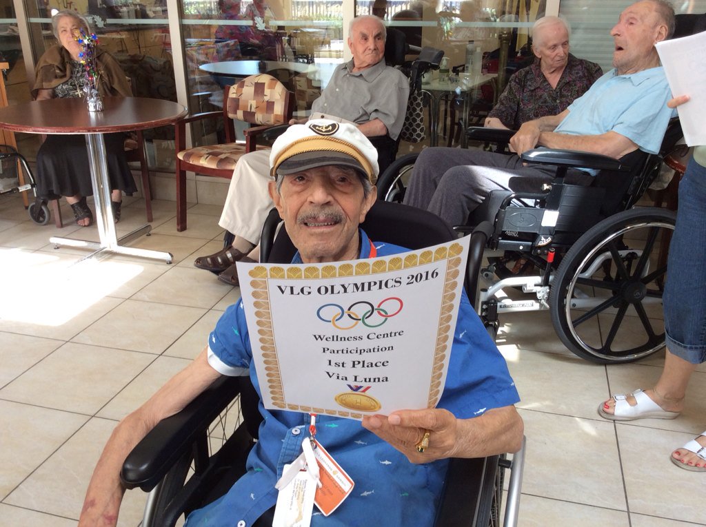 Residents proudly showing off their Well-deserved Olympic medals!