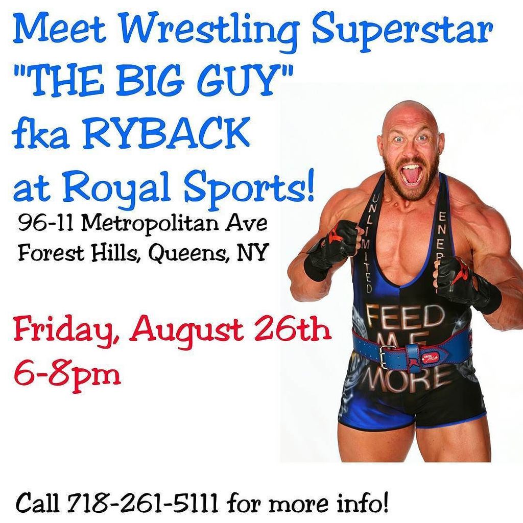 RoyalComicsNYC's tweet photo. We are having a #wrestling signing Friday, AUGUST 26TH! #thebigguy fka #ryback #wrestlingsigning #wrestler #meetand… https://t.co/iBV7Oti11m