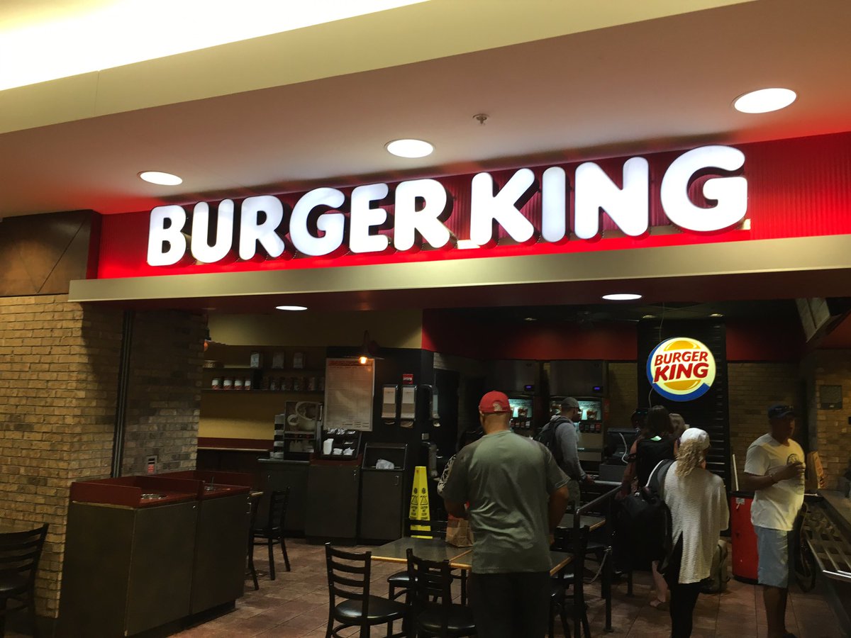 WhitneyStanbury's tweet photo. No joke @BurgerKing at West Palm Beach airport IS OUT OF BURGERS! Sounds like a supply chain issue #ibmcanhelp https://t.co/FWNmIgZ7xm
