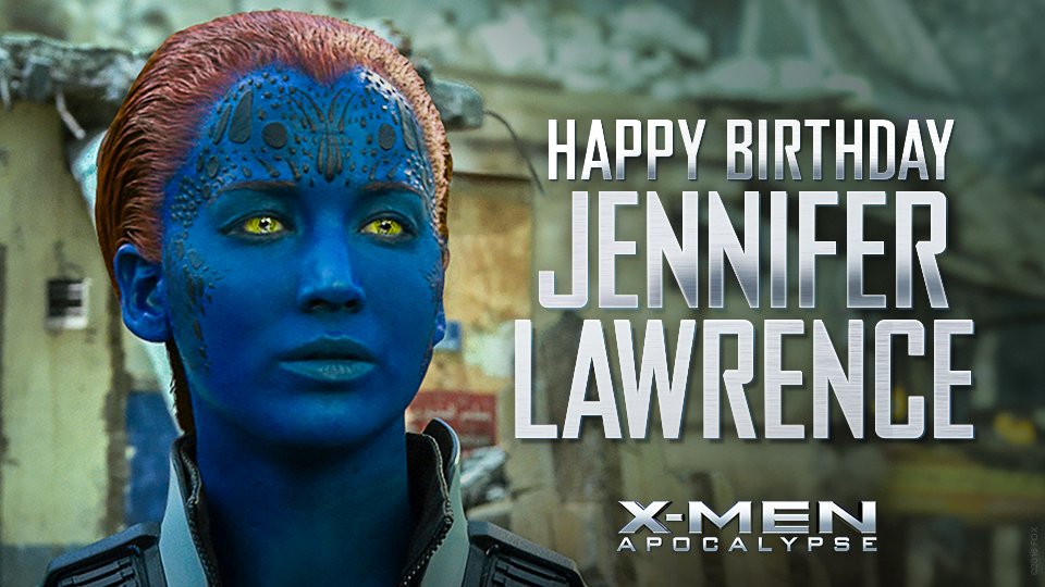 XMenMovies's tweet photo. Wishing our favorite shapeshifter, Jennifer Lawrence, a very happy birthday. https://t.co/HmBc866NAl