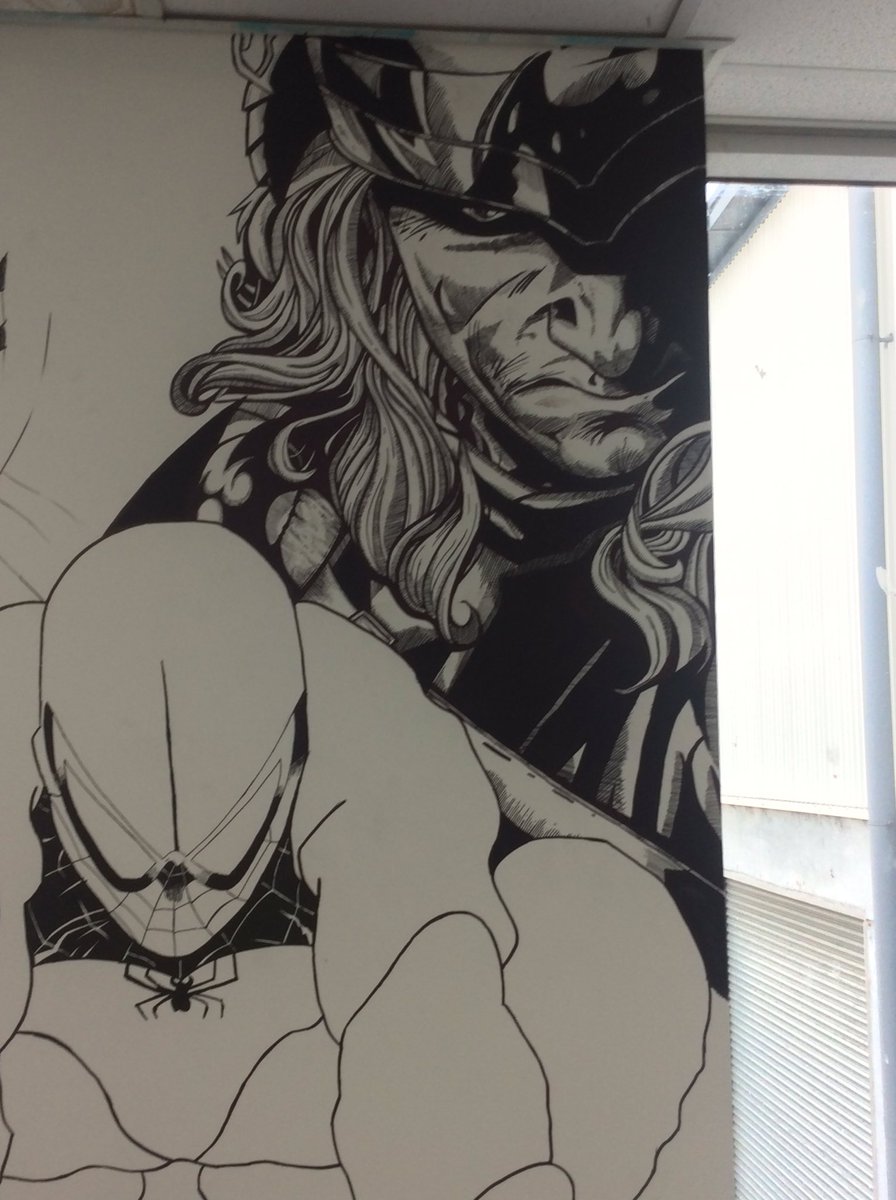 GuyRuddsillust's tweet photo. #wip #14hours #marvel #mural #muralart #comicart #comic  #Thor #progress #consistencyiskey #hardworkpays https://t.co/of6kkrOXWd