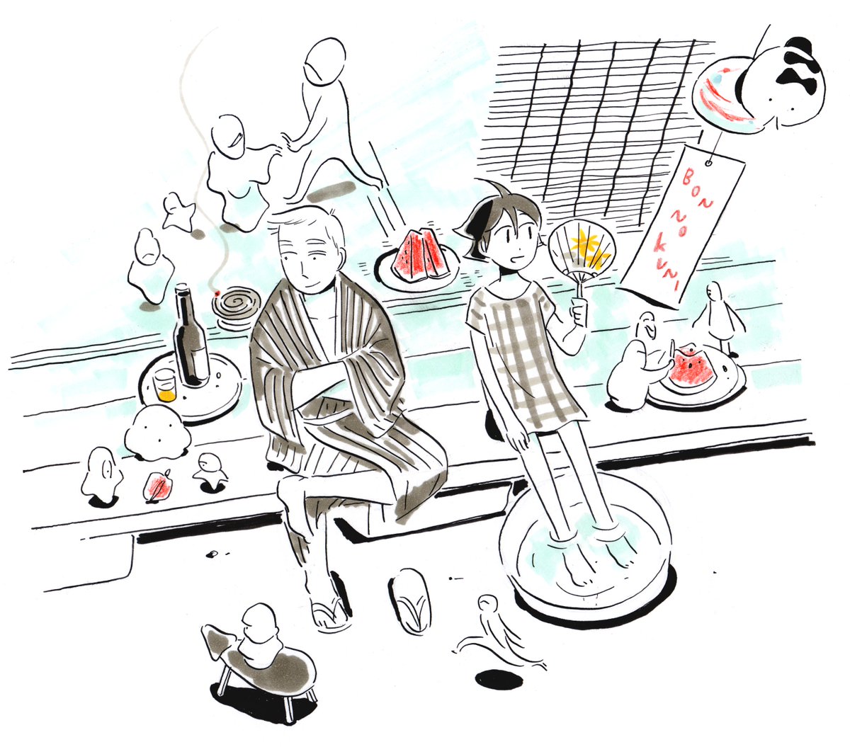 縁側の絵です。 