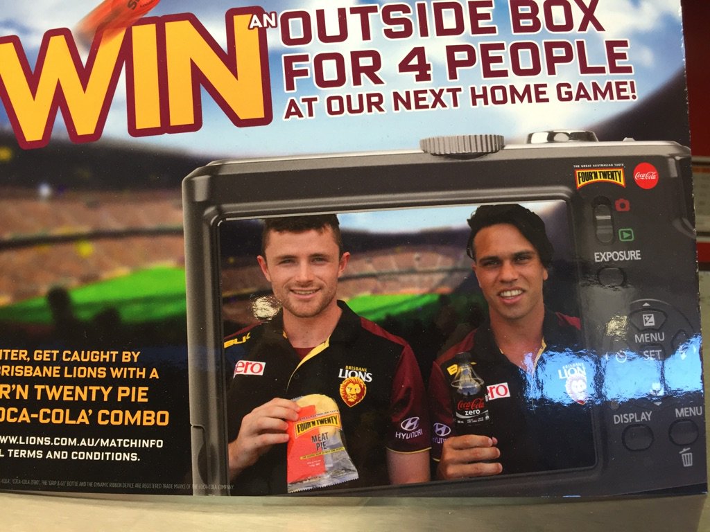 Dubsy's tweet photo. Would love to get caught with a four'n twenty but there's none left at 3 quarter time!! Fail Lions! https://t.co/MX23JPongK