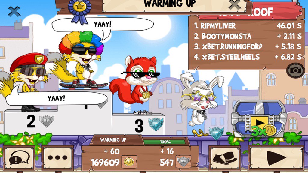 Golddigger_FR2's tweet photo. I just beat a golden fox! #funrun2 #BOOTYMONSTA #runningford #SteelHeels https://t.co/mHuIUvXd85