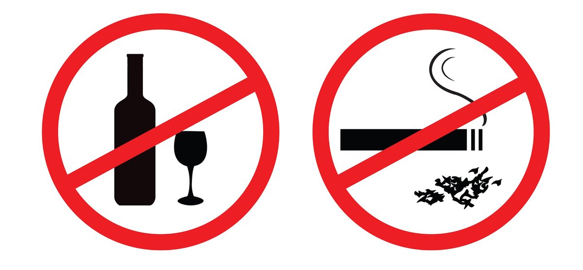 Evita el consumo de tabaco y alcohol