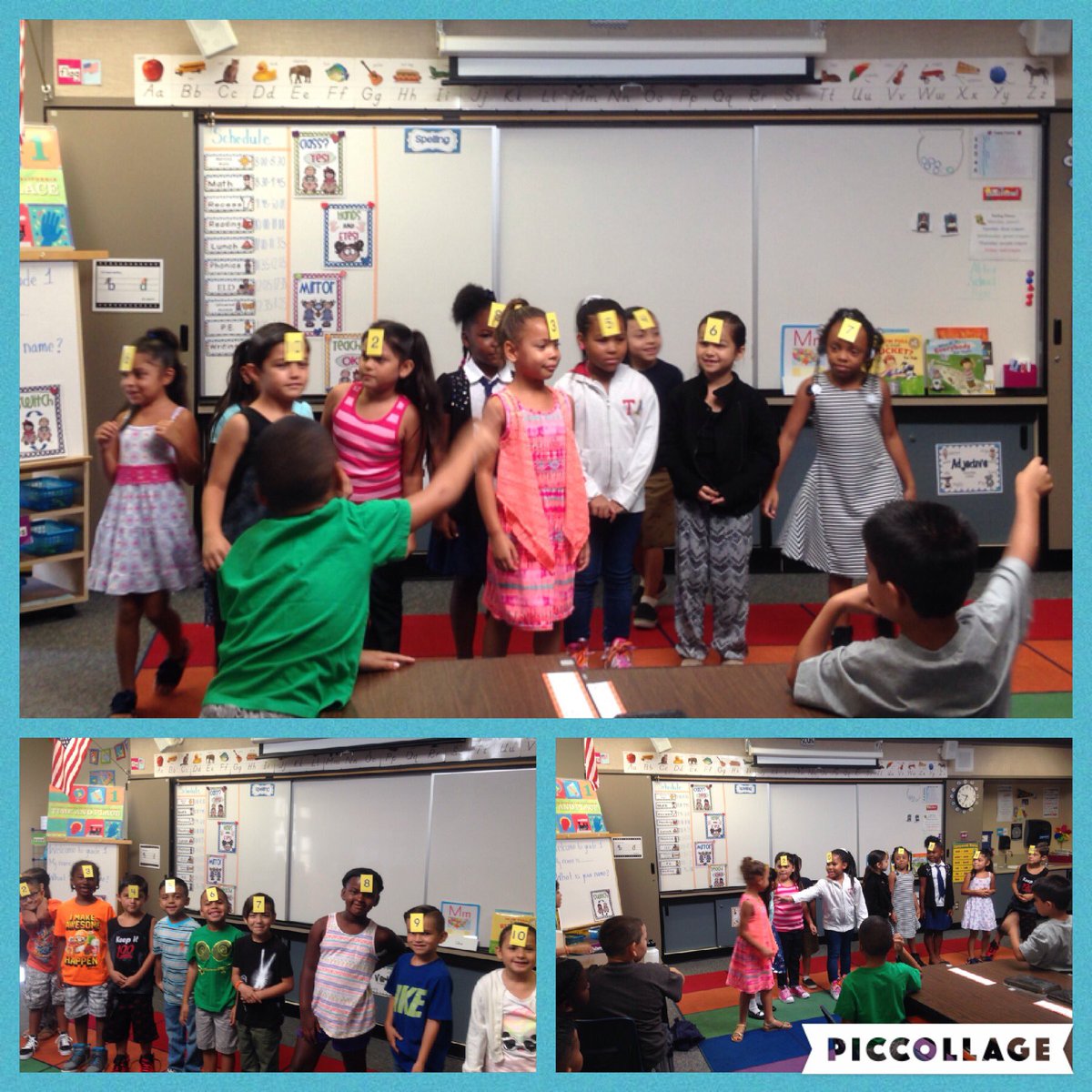 Vixysticks's tweet photo. My kiddos helping each other to make a human number line #NumberReview #WorkingTogether #3rdDay https://t.co/4o2gjoRMRB