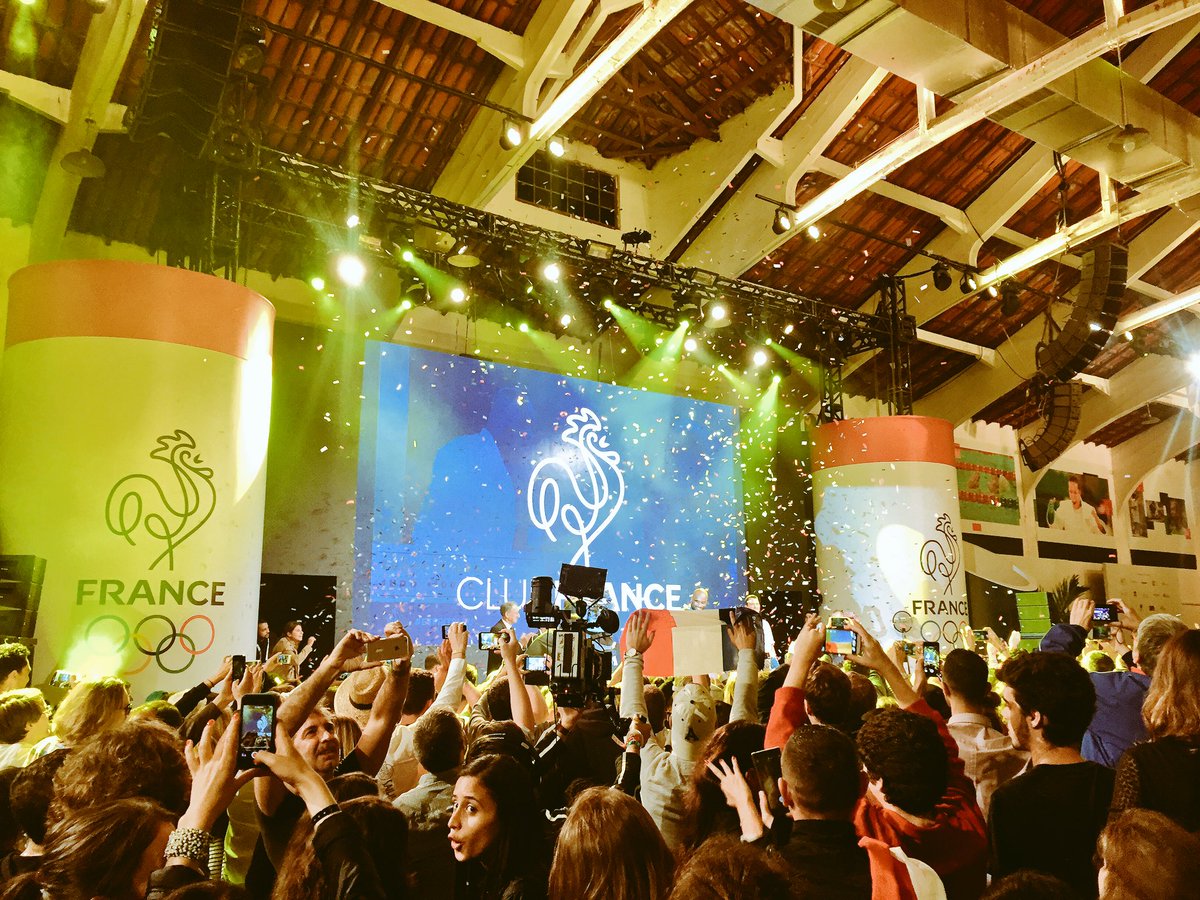 Paris2024's tweet photo. All set for another #Parioca party at #ClubFrance! #FRA #Rio2016 #Olympics https://t.co/uQC8yt54kh