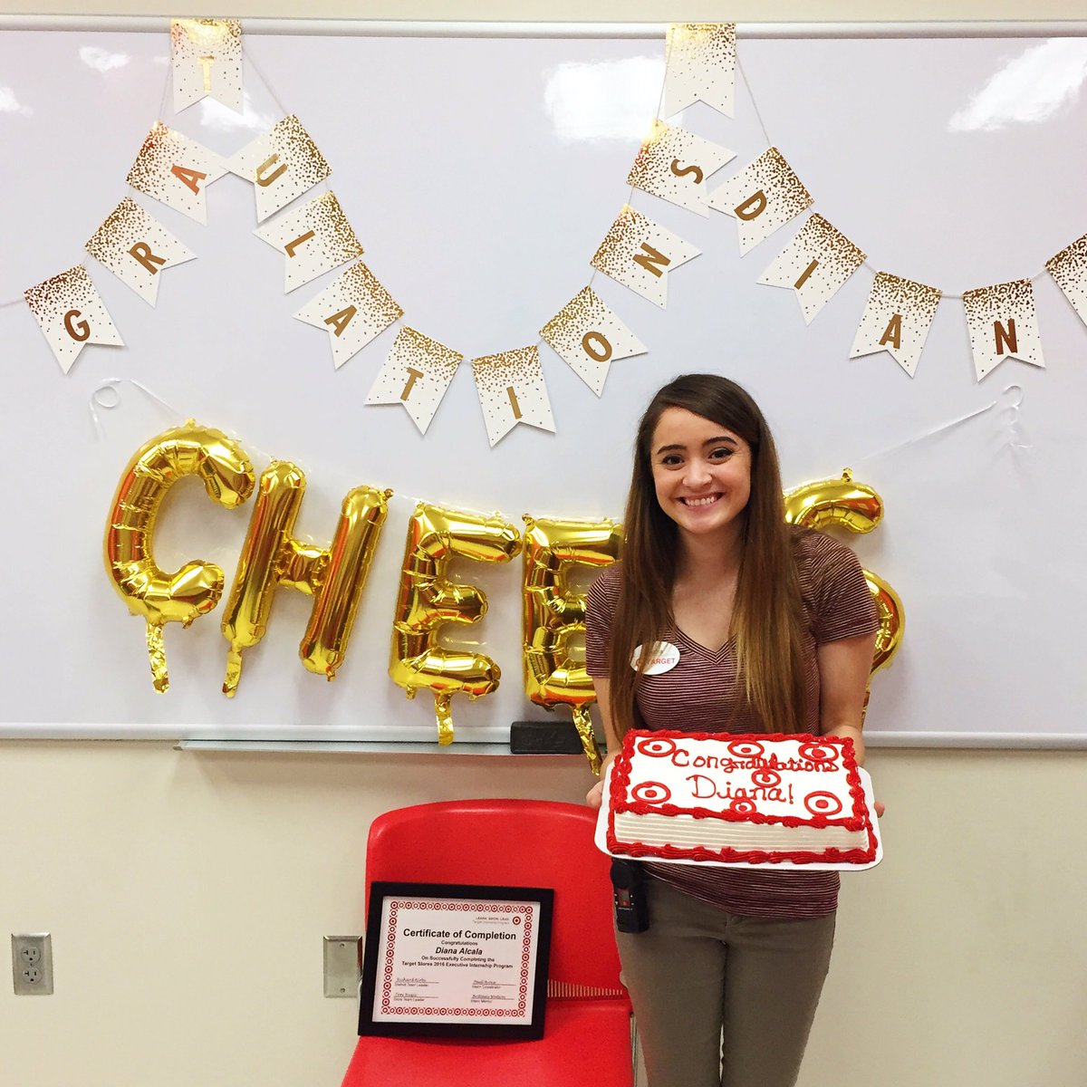 So proud of my intern! We'll miss you but we're excited to see you grow as an ETL! #d342 #targetintern #ETLofficial