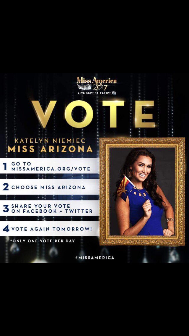 MissQCOt's tweet photo. Don't forget to vote for #MissArizona Katelyn Niemiec, Miss America's People Choice @missazorg @MissAmericaOrg https://t.co/tm1PKkuZ5w