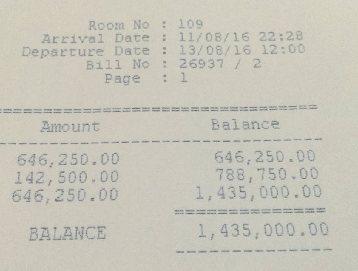 The hotel was nice, but not THAT nice. #indonesianmillionaire #rupiah