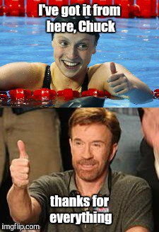 at_brown's tweet photo. #KatieLedecky #chucknorris https://t.co/vPyFdknD9U