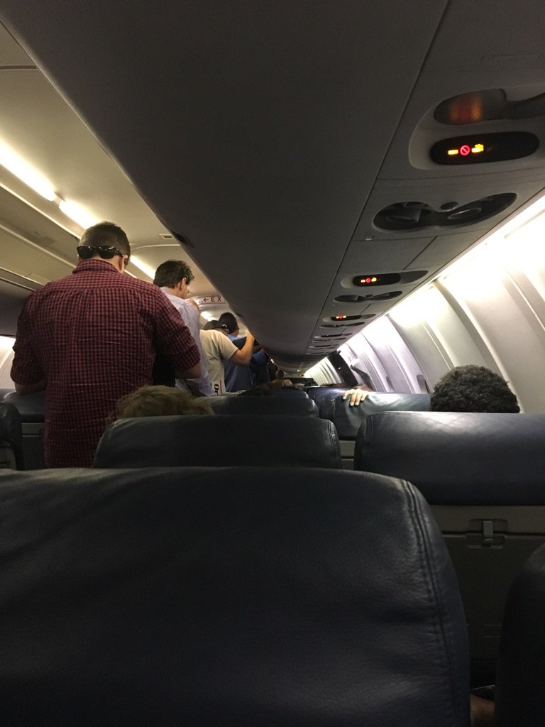 NINJ5's tweet photo. Just landed in Dallas, &amp; now they can't get door open to let people out. #ICantMakeThisUp #WorstFlightExperience https://t.co/MAGdCAqmDH