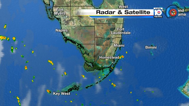 Passing showers this AM but drier this afternoon w/ sizzling feels-like temps in triple digits #FLwx #Soflo https://t.co/MK0qx7fWan