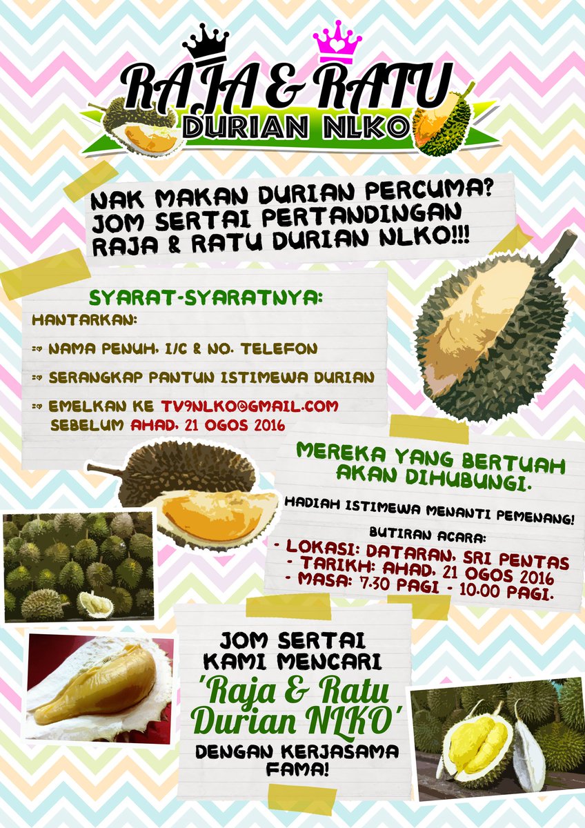 Nak makan durian free? Jom join kami!!!