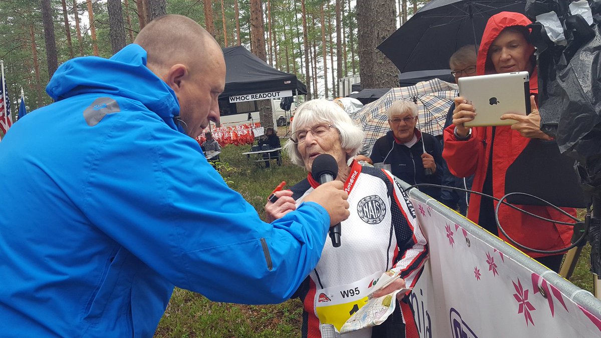 Today's First World Champion is Astrid Andersson (W95). She had a time 25:47 on a 1,09 km course