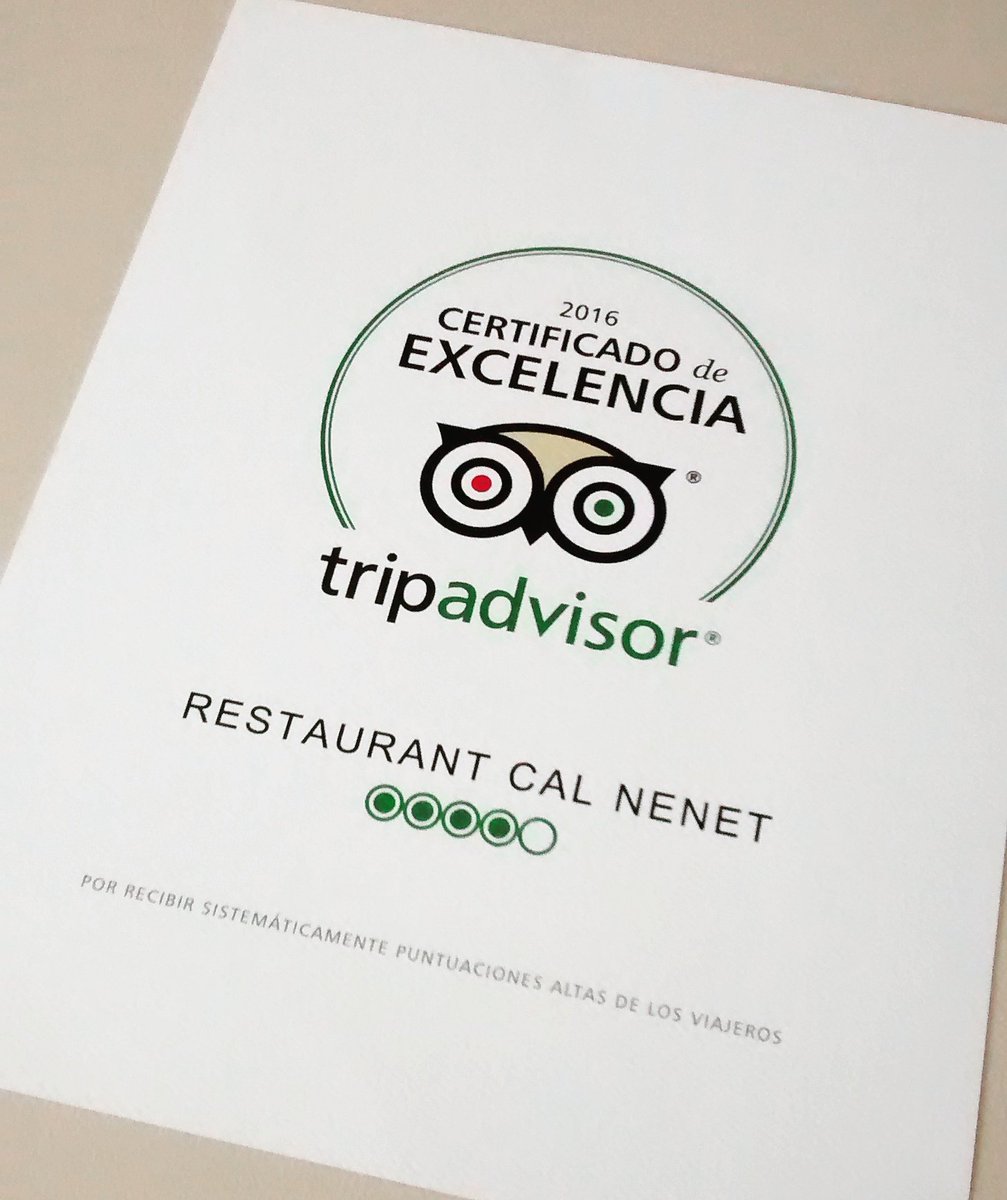 calnenet's tweet photo. Un any més som entre els millors gràcies a vosaltres! #certificadodeexcelencia2016 #tripadvisor #calnenet https://t.co/RJUVHFfIxO