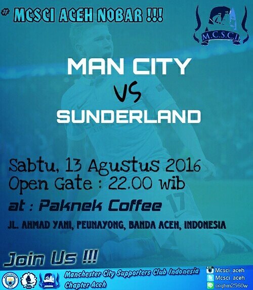 NOBAR MCSCI ACEH
Rabu, 13 Agustus 2016
Open gate : 22.00
At Paknek coffee
Yg mau join silahkan guys, jgn segan2 !!!