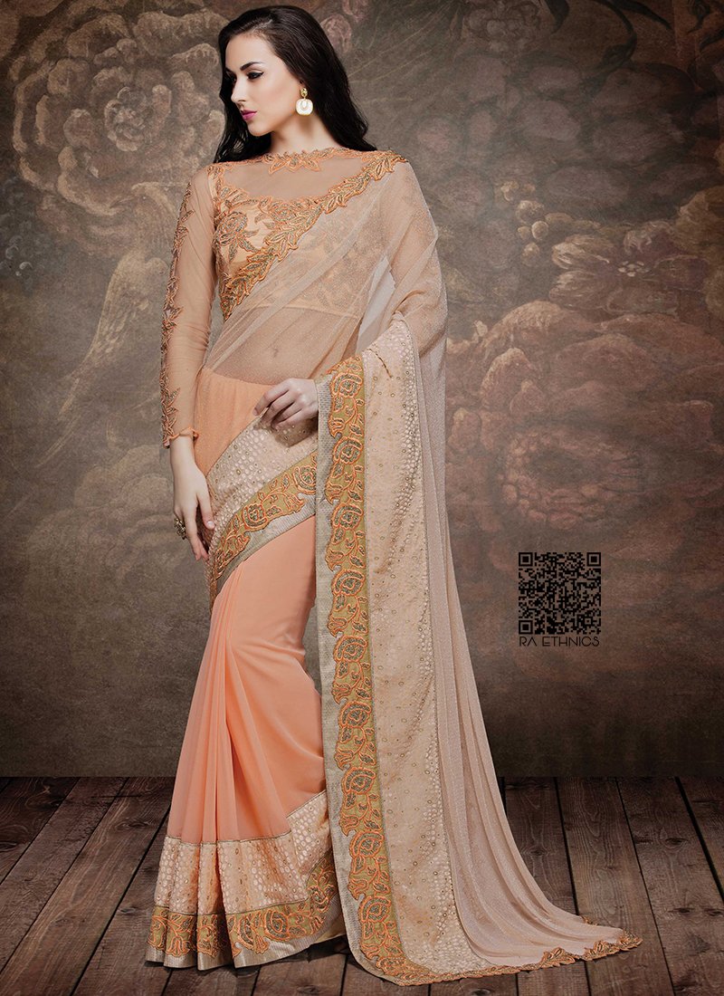 RaEthnics's tweet photo. Buy this Graceful #Peach #Net Georgette and Fancy Velvet #Designer #Saree https://t.co/rPbLVZnOzH https://t.co/Zy8wr7KY7P