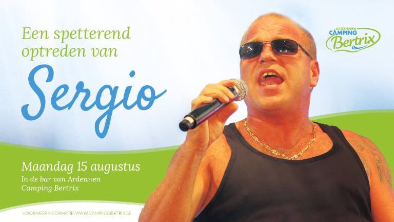 #optreden van Vlaamse #volkszanger #Sergio aanstaande maandag op de camping kom ook een #feestje vieren!