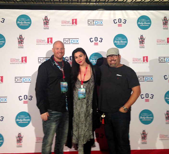 AndreaSnider's tweet photo. Director @claydelauney, Cinematographer @egustavo and I representing at @HollyShorts! Had fun @ t/VISIBLE screening! https://t.co/zDYlOGc8a2