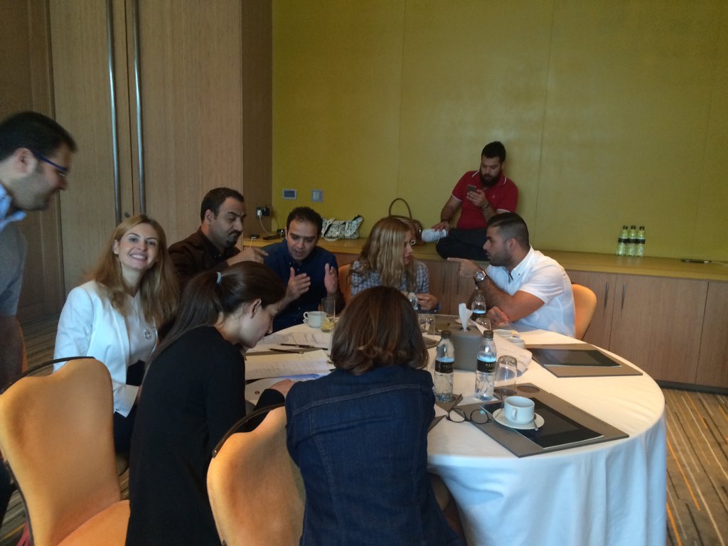 LinaDuqueMBA's tweet photo. Group discussions @merckgroup Near East on drafting a social media policy #MerckNE https://t.co/3vBiIiRtvp
