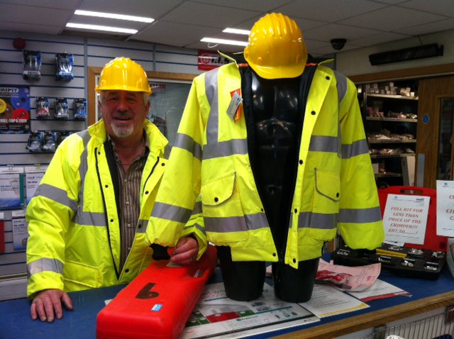 Doncaster183's tweet photo. Geoff's Deal of the week. Full Length Hi Viz Jacket with Helmet £20.00 + Vat. Can you spot the Dummy In this Picture https://t.co/wG3iOWKxDV