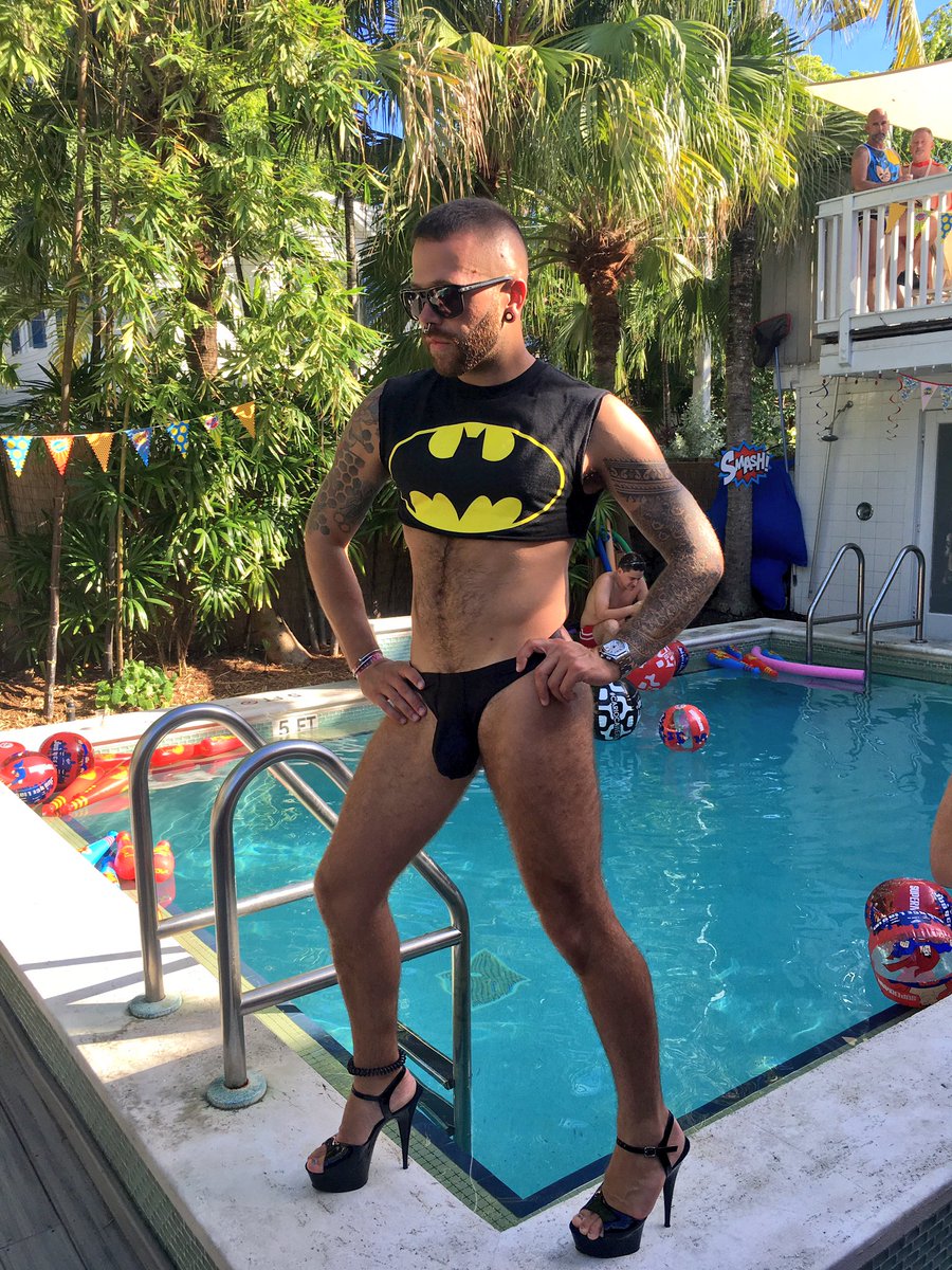 EA on X: Pool party moment. #gay #keywest #batman #thong