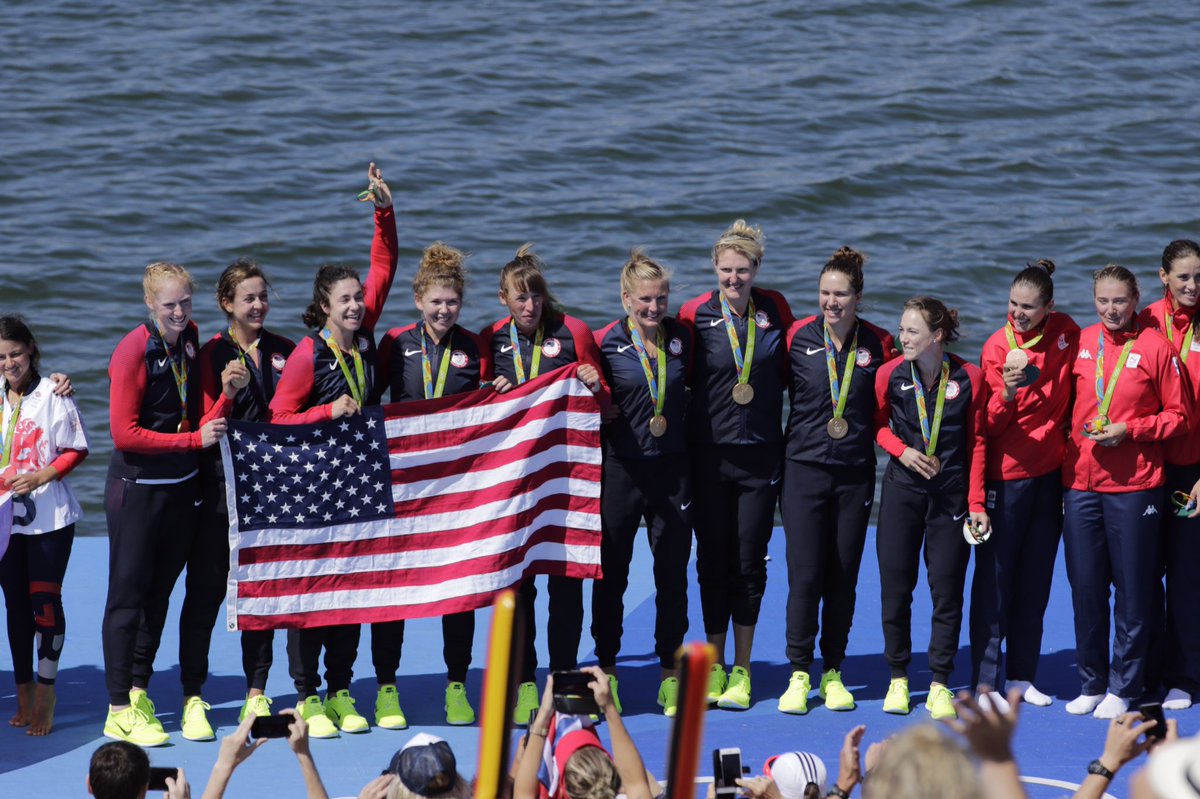 Three consecutive Gold Medals 🏅for <a href="/usrowing/">USRowing</a> women's eight. NBD #Rowing #Rio2016 #USA