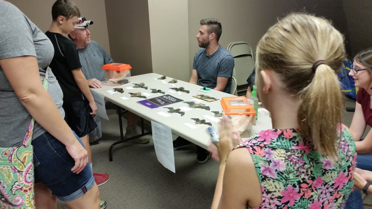 FHSU_Paleo's tweet photo. Visitors learning about @FortHaysState bat research at the @SternbergMuseum #SummerScienceDay. https://t.co/6pfPgDVFvA