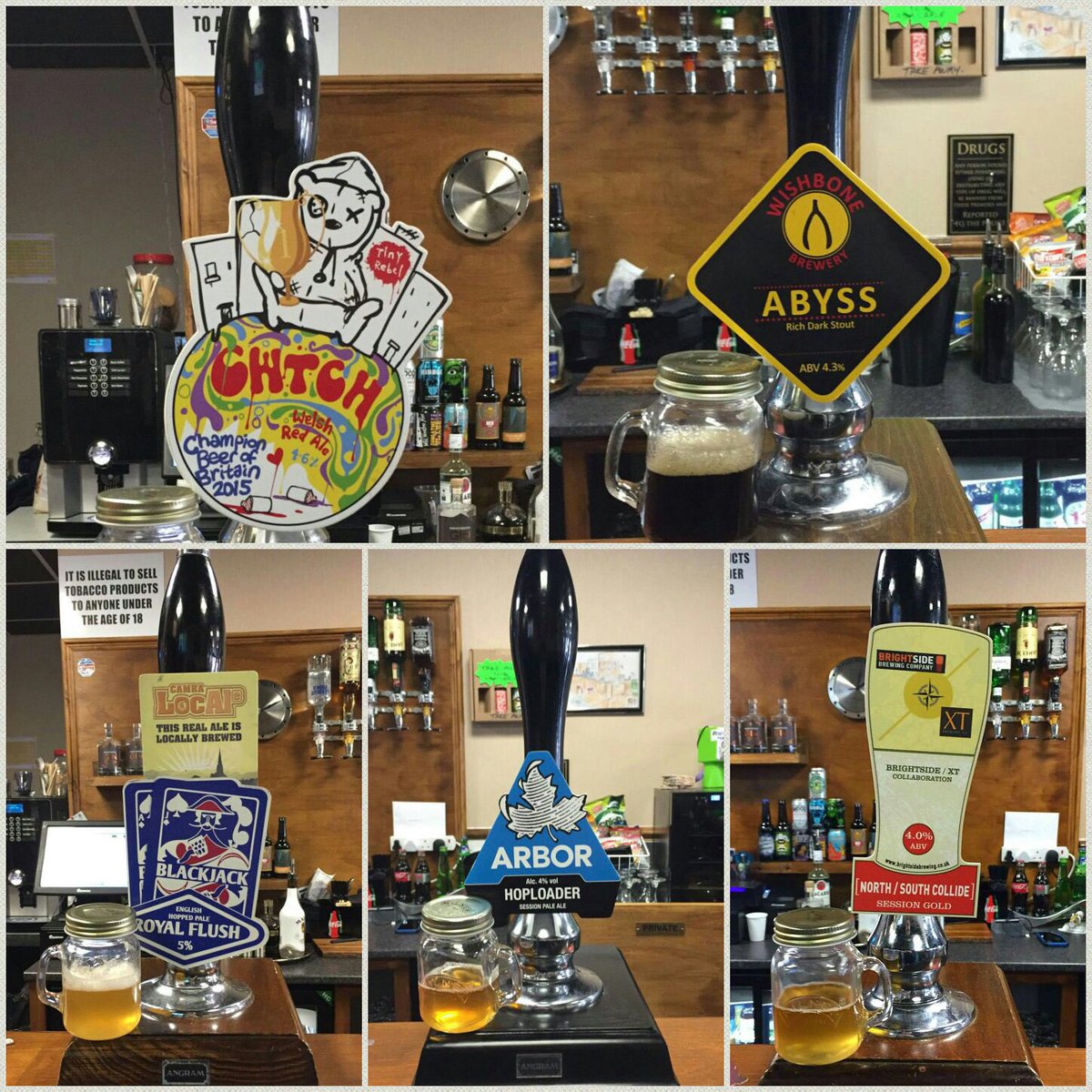 crown_tavern's tweet photo. Now that's a line up! @tinyrebelbrewco @WishboneBrewery @Blackjackbeers @ArborAles @BrightsideBrew #Camra #Tameside https://t.co/xi0uPjPlXH