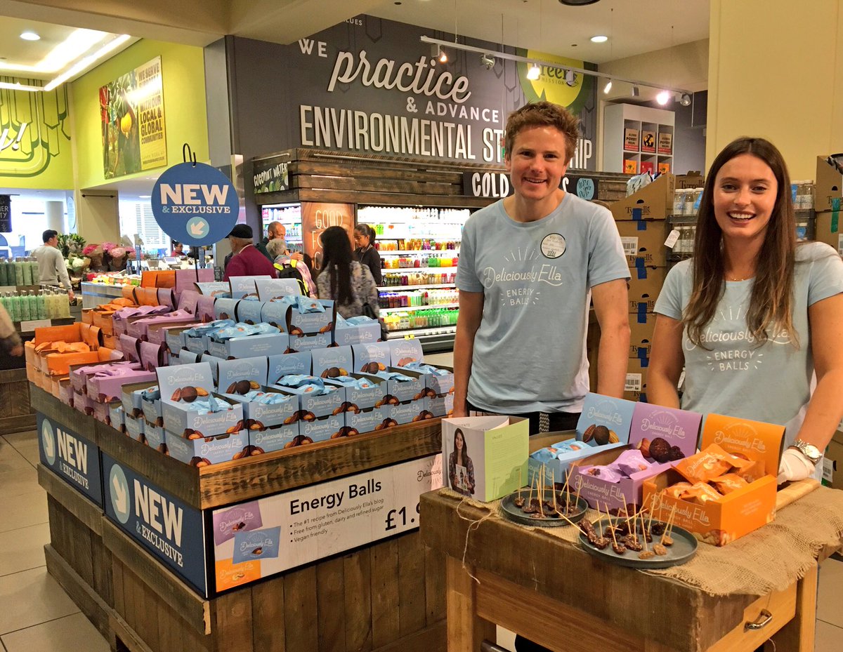 WholeFoodsUK's tweet photo. @DeliciouslyElla Energy Balls are finally here! 🎉 Sampling now at #Kensington - come say hi! https://t.co/fWhH2s8A3G