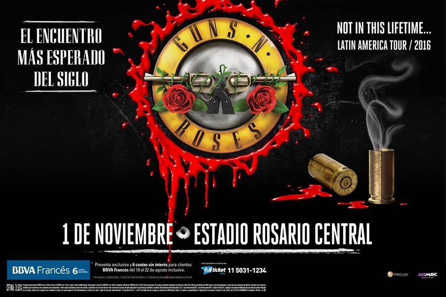 GNR_ARG's tweet photo. #ARGENTINA nueva fecha confirmada! GN'R en Rosario 1/11. Preventa BBVA del 19 al 22/8, luego venta gral https://t.co/n16nCSuqMc