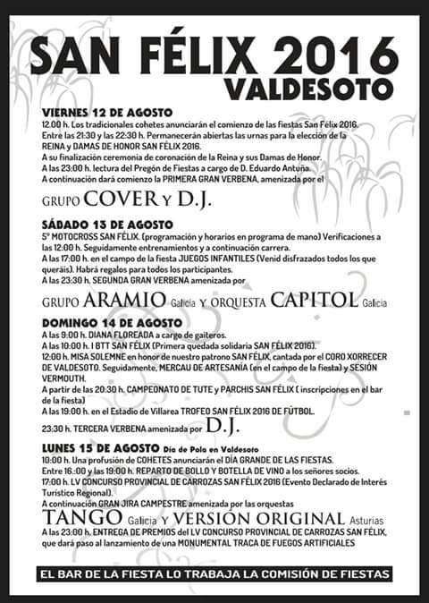 ochodiasweb's tweet photo. Programa de las Fiestas de San Félix #Valdesoto #Siero.
ENLACE: https://t.co/dQyYw8wjnQ https://t.co/G8DD6Zvk49