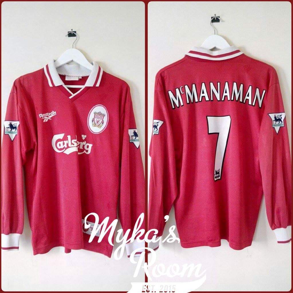 #jersey4sale #866 LFC Home 1996 LS sz 38/40 fit M excellent Mcmanaman #7 patch+nns remake HK |750k|081310708422