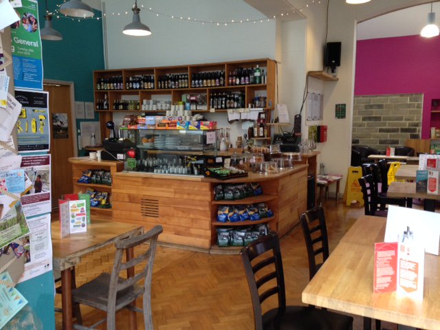 Cafe courtyard open for delicious sizzling Olympic BBQ food. Can't wait for my grilled veg and feta wrap!