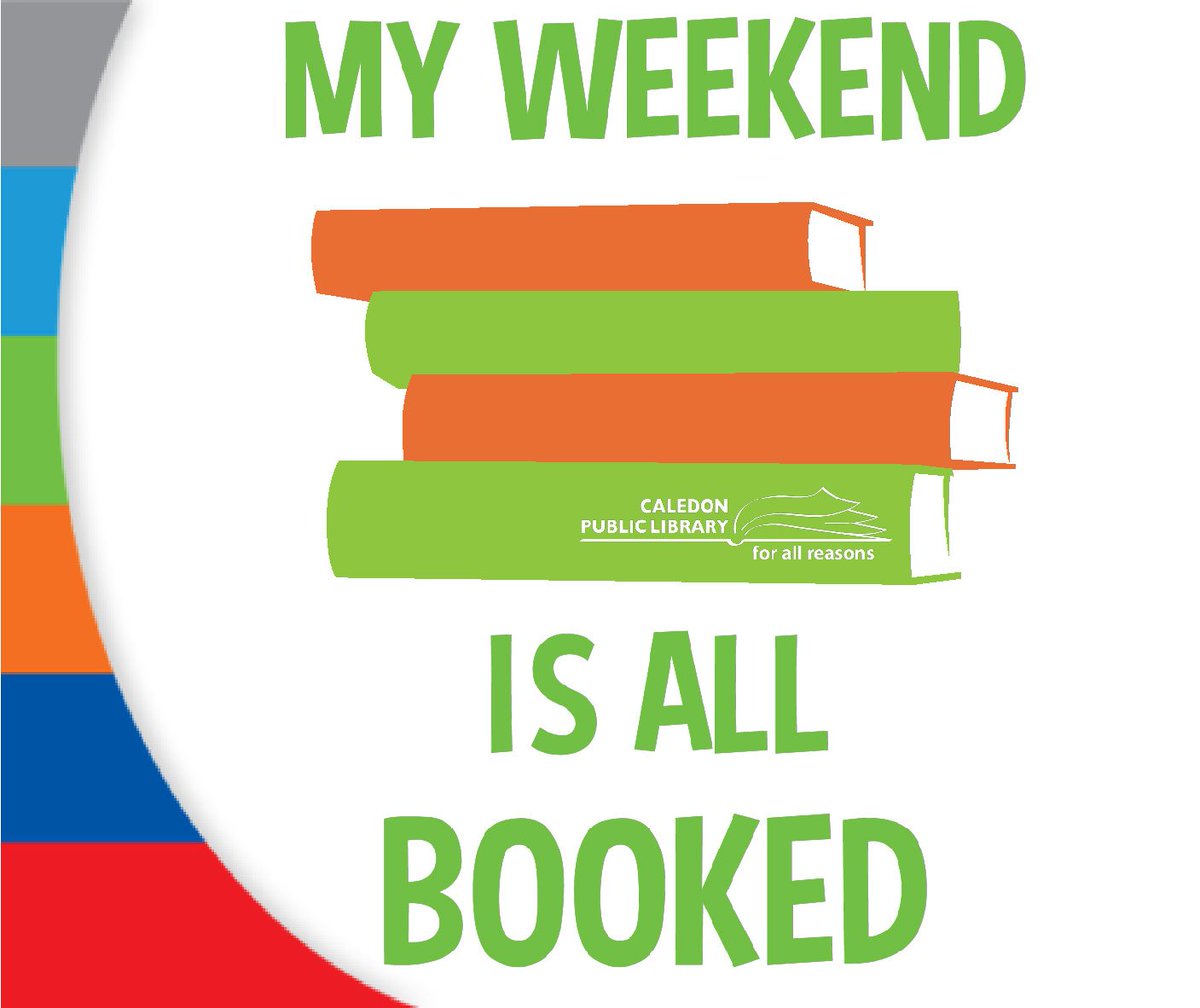 CaledonLibrary's tweet photo. What's on your reading list this weekend? #CPLfun #TGIF #Weekend https://t.co/V0raDhPd4j