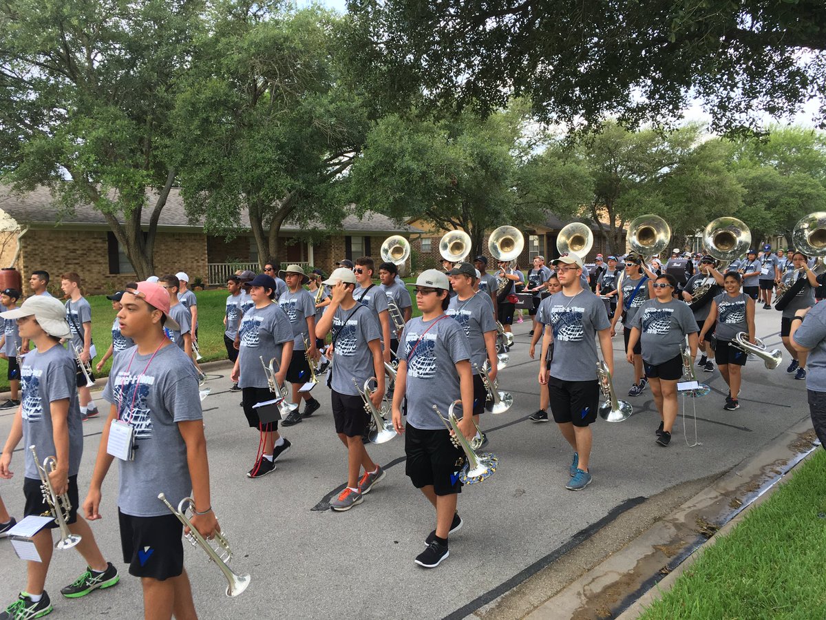 Viking Band marching through the Oaks behind Bryan High <a href="/BryanISD/">Bryan ISD</a>