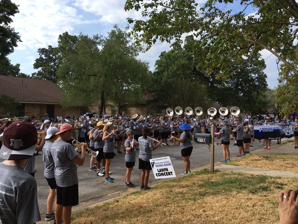 Viking Band lawn concert. Vikings are ready for the school year. <a href="/BryanISD/">Bryan ISD</a> @Wallis_BeTheONE