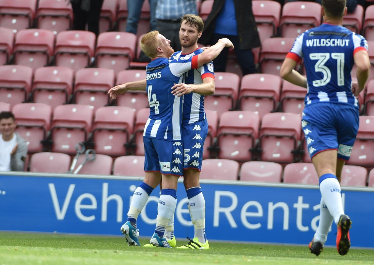 LaticsOfficial's tweet photo. HE'S BACK!! @NPowell25 celebrates a wonderful goal on his return to the club! #wafc https://t.co/iNBr5rpnQO