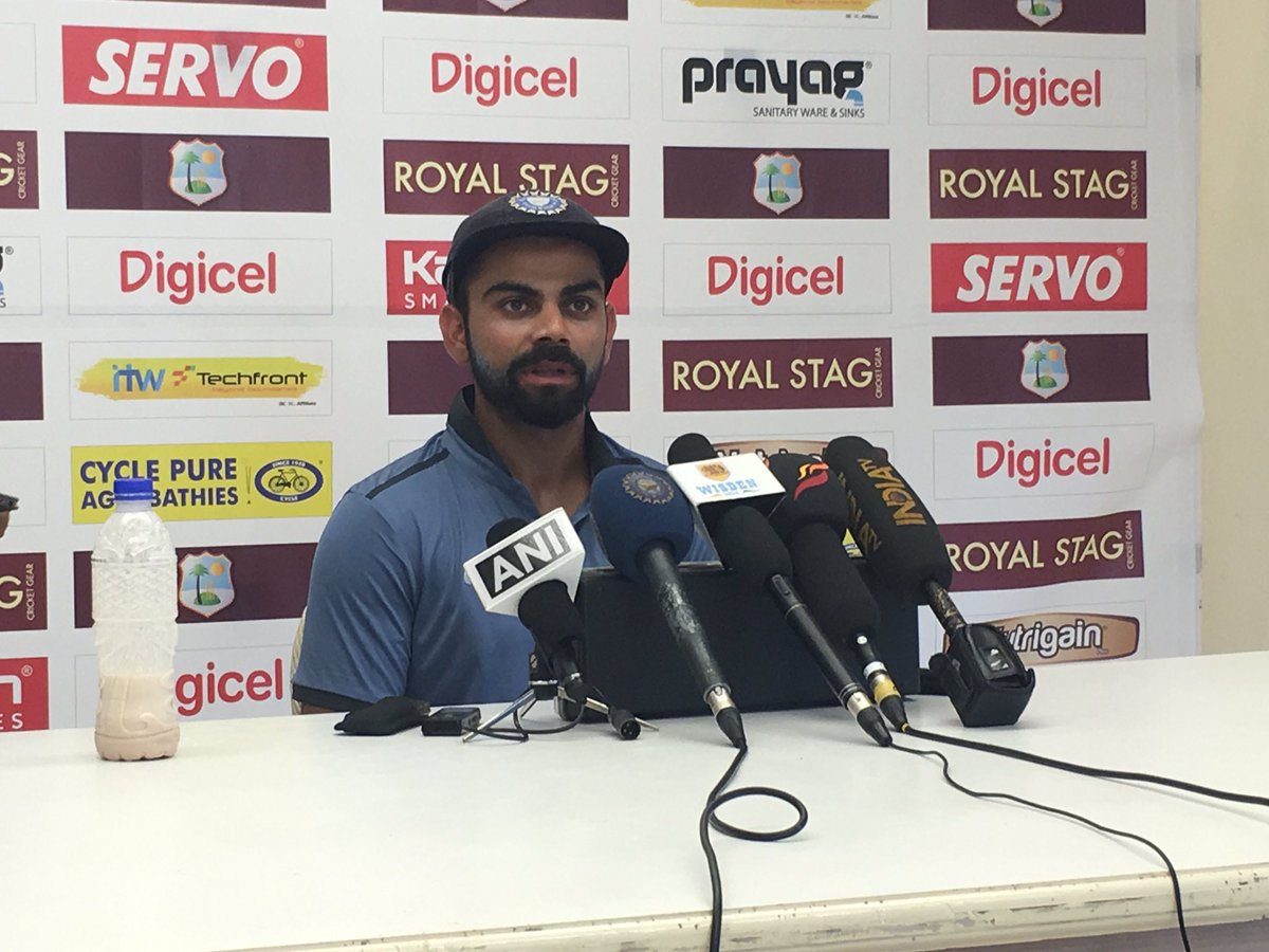 BCCI's tweet photo. We wanted to wrap up the series here so that we can express ourselves fully in the fourth Test: @imVkohli #WIvIND https://t.co/vyiEsCKVEp