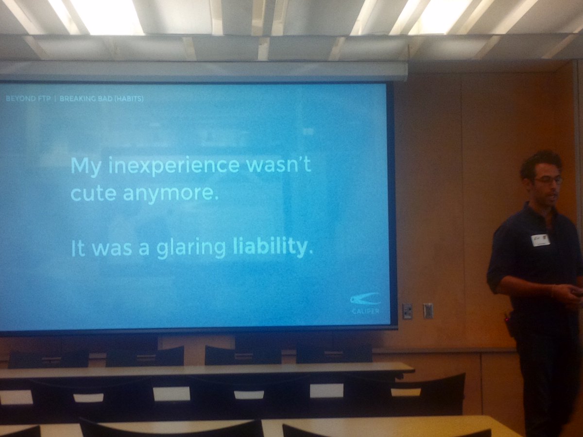 melissasgeiss's tweet image. At some point in your #WordPressDev career, #inexperience = not cute. #BeyondFTP by Eli Silverman at #WordCampNOLA