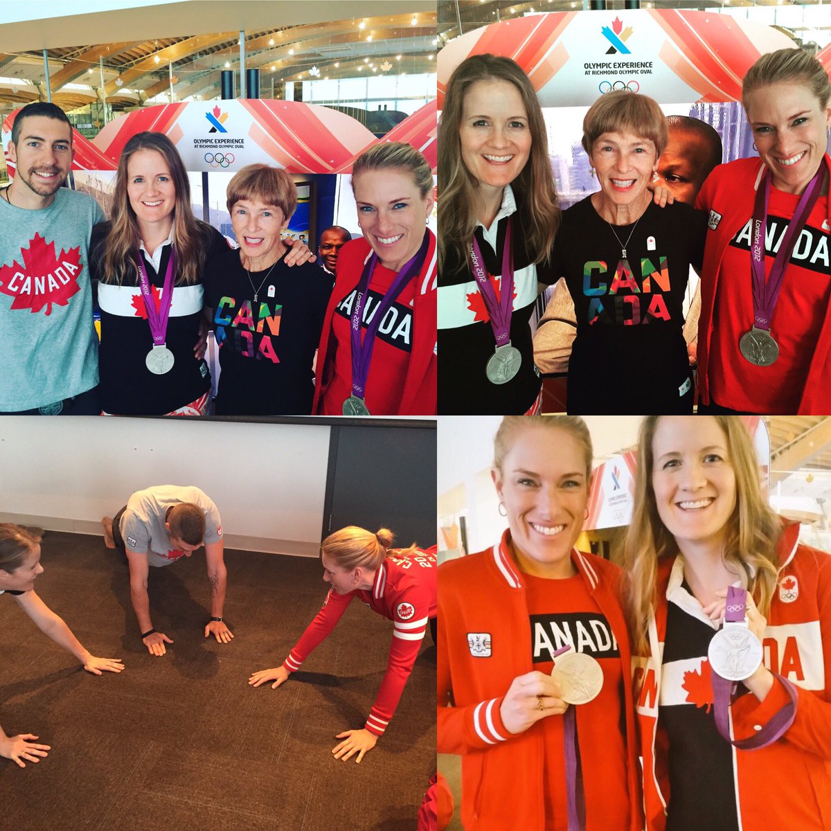KristaGuloien's tweet photo. Cheering, medals, memories, push-ups &amp; coffee! Thx @RmdOlympicExp for having us! #Rio2016 #CheerSquad https://t.co/qkCnVi8xLV
