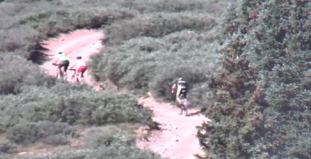 JaimeVelo's tweet image. Dombro and @yotwells in the lead up Columbine. #Leadville100MTB