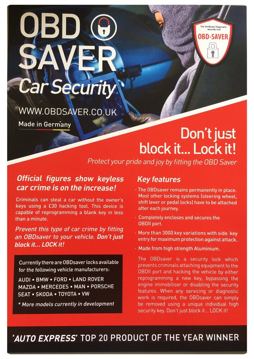 OBDsaver's tweet photo. New #countertop #pointofsale #posters have arrived. Let us know if you need any. #OBDsaver #carsecurity #obdsecure https://t.co/gWP61VTH71
