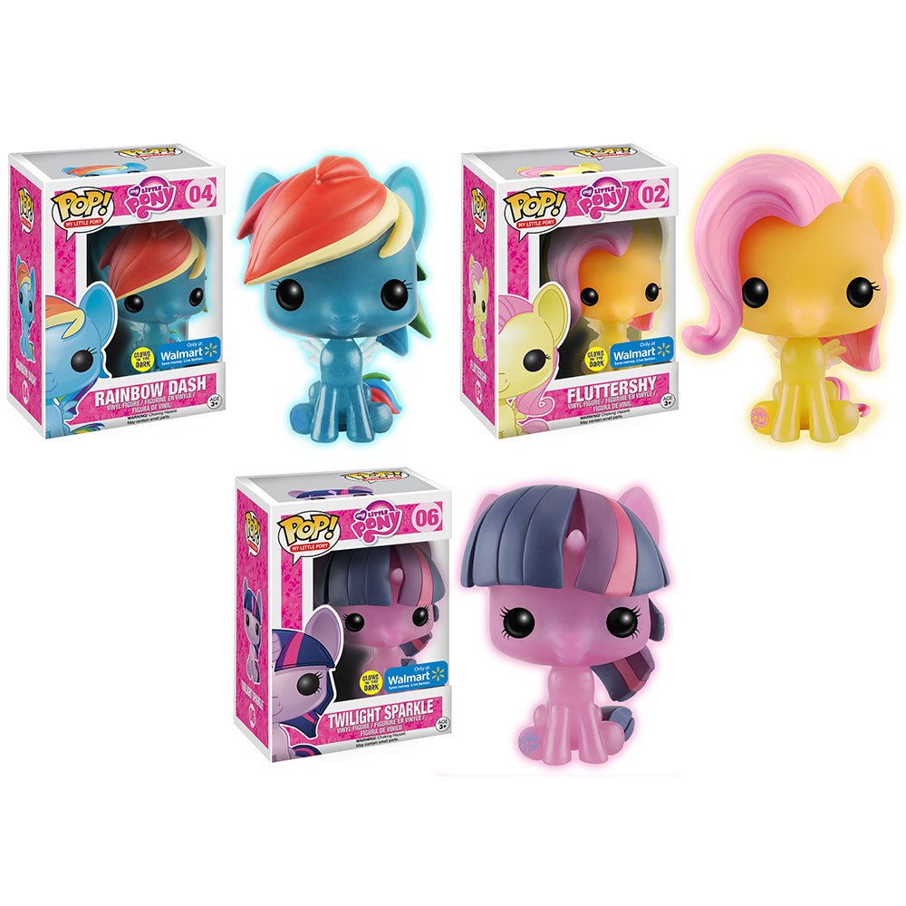 OriginalFunko's tweet photo. RT &amp; follow @OriginalFunko for the chance to win a set of @Walmart exclusive glow-in-the-dark My Little Pony Pop!s! https://t.co/IfLR9bxoVW
