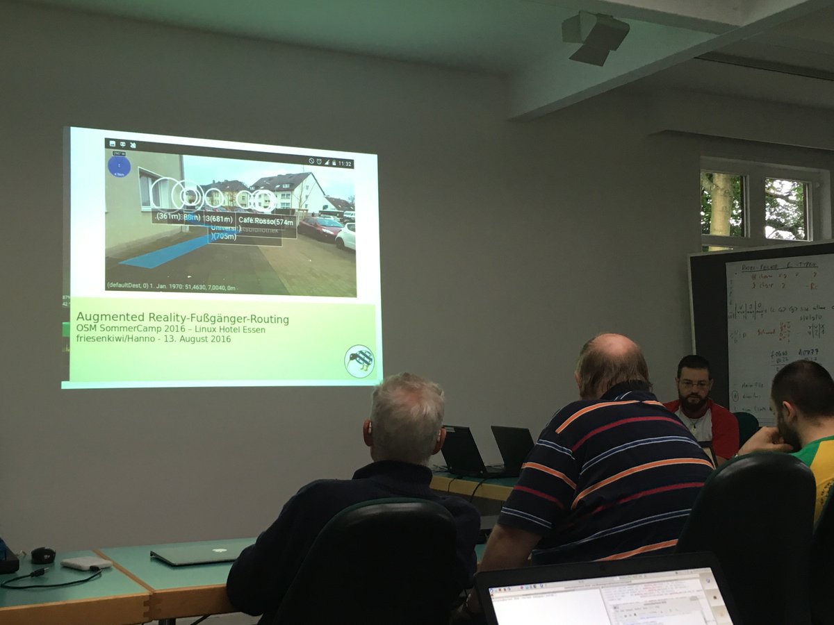 OSMBlogde's tweet image. #OSMSommercamp letzter Vortrag über Augmented Reality mit OSM, danach Geburtstagsgrillen