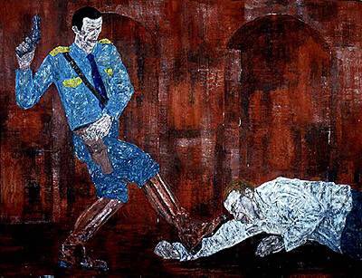 hawksfieldart's tweet photo. Underrated artists- Leon Golub, see his work at NPG now #nationalportraitgallery #art #painting #leongolub #london https://t.co/wbtVTnG7z6