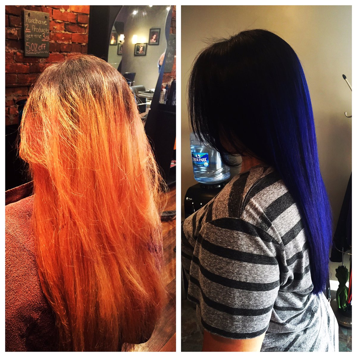Jenn_Trump's tweet photo. Before and after hair transformation. #jthsalon #jenntrump #colorcorrection #pravana https://t.co/e3DYdRs7as