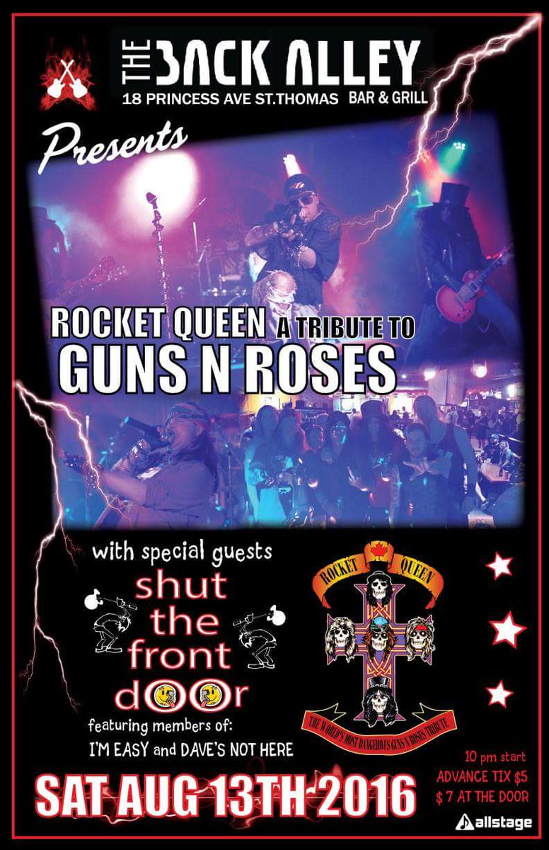 TONITE #StThomasProud #BackAlley <a href="/RocketQueenGuns/">Rocket Queen</a> THE BEST #GnRTribute

<a href="/FM96Rocks/">FM96</a> <a href="/TazFM96/">Taz From the Radio</a> @FM96JimKelly <a href="/Burke_FM/">Sarah B. Burke</a>